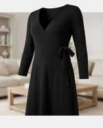 Vestido Curto Transpassado Com Faixa 