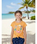 Blusa Infantil Menina Manga Curta Estampada