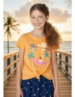 Blusa Infantil Menina Manga Curta Estampada