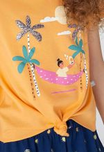 Blusa Infantil Menina Manga Curta Estampada