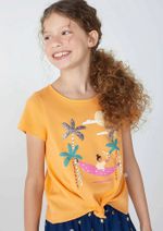 Blusa Infantil Menina Manga Curta Estampada
