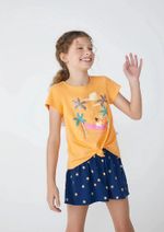 Blusa Infantil Menina Manga Curta Estampada