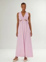 Vestido Longo Decote V Com Vazado