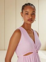 Vestido Longo Decote V Com Vazado