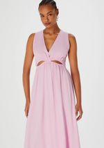 Vestido Longo Decote V Com Vazado