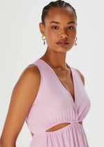 Vestido Longo Decote V Com Vazado