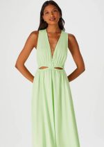 Vestido Longo Decote V Com Vazado