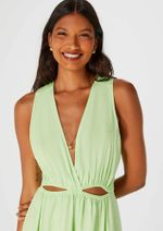 Vestido Longo Decote V Com Vazado