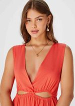 Vestido Longo Decote V Com Vazado