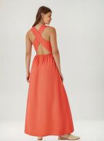 Vestido Longo Decote V Com Vazado
