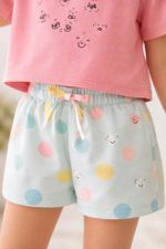 Conjunto Manga Curta Menina Em Tecido Com Shorts