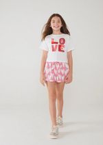 Conjunto Manga Curta Menina Em Tecido Com Shorts