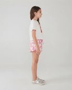 Conjunto Manga Curta Menina Em Tecido Com Shorts