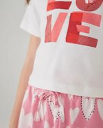 Conjunto Manga Curta Menina Em Tecido Com Shorts