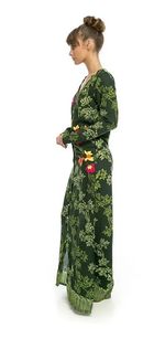 Vestido Em Viscose Sarjada Com Bordado