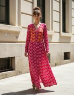 Vestido Em Viscose Sarjada Com Bordado