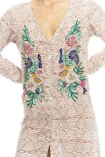 Vestido Em Viscose Sarjada Com Bordado