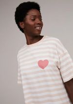 Camisola Feminina Listrada Com Estampa