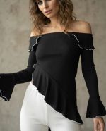 Blusa Assimétrica Manga Longa