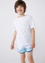Shorts Infantil Em Tactel Estampado + Saquinho Embutido