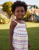 Macaquinho Infantil Menina Estampado Toddler Em Viscose