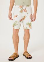 Bermuda Masculina Estampada Em Linho