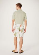 Bermuda Masculina Estampada Em Linho