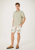 Bermuda Masculina Estampada Em Linho