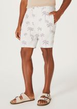 Bermuda Masculina Estampada Em Linho