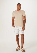 Bermuda Masculina Estampada Em Linho
