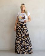 Saia Longa Feminina Com Abertura Frontal