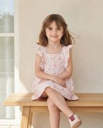 Vestido Infantil Em Tecido De Algodão