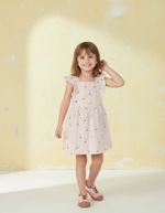 Vestido Infantil Em Tecido De Algodão