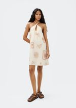 Vestido Curto Estampado Halterneck