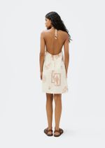 Vestido Curto Estampado Halterneck