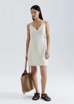 Vestido Curto Com Transpasse Em Viscolinho