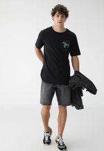Camiseta Masculina Regular Em Malha De Algodão