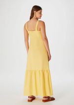 Vestido Longo Decote V Com Botões