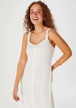 Vestido Longo Decote V Com Botões