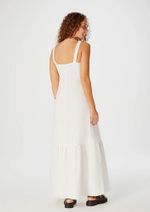 Vestido Longo Decote V Com Botões