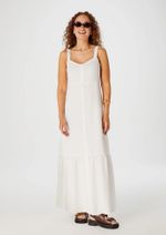 Vestido Longo Decote V Com Botões