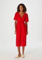Vestido Midi Evasê Em Laise