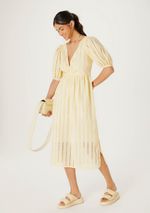 Vestido Midi Evasê Em Laise