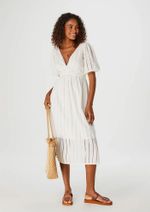 Vestido Midi Evasê Em Laise