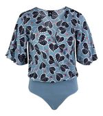 Body Feminino Com Decote Transpassado  Azul