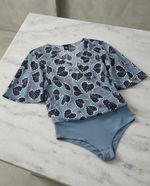 Body Feminino Com Decote Transpassado  Azul