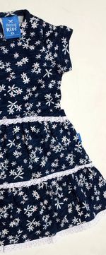 Vestido Bebê (2236) Azul-escuro 6-9 M