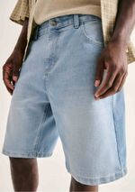 Bermuda Jeans Masculina Reta Com Elastano