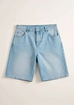 Bermuda Jeans Masculina Reta Com Elastano