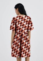 Vestido Curto Estampado Em Viscolinho